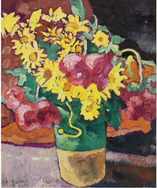 Tulipes Et Marguerites Oil Painting by Louis Valtat