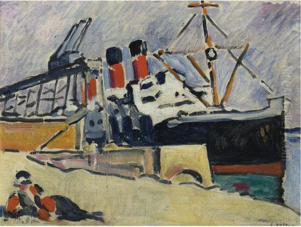 Paquebot A Quai Oil Painting by Louis Valtat