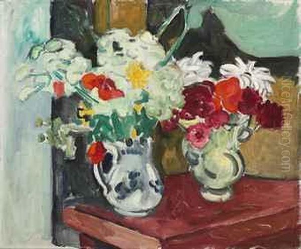 Deux Bouquets De Fleurs Oil Painting by Louis Valtat