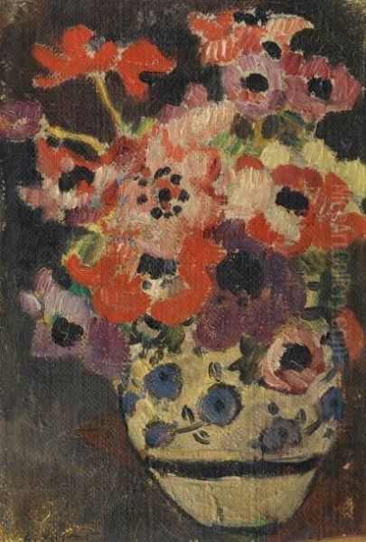 Bouquet D'anemones Oil Painting by Louis Valtat