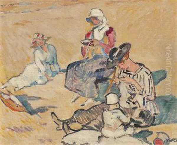 Femmes A L'ouvrage Oil Painting by Louis Valtat