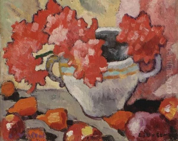 Bouquet De Dahlias Oil Painting by Louis Valtat