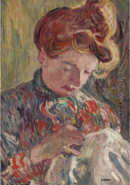 Madame Valtat Cousant by Louis Valtat