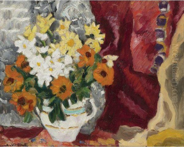 Bouquet De Fleurs Et Marguerites Oil Painting by Louis Valtat