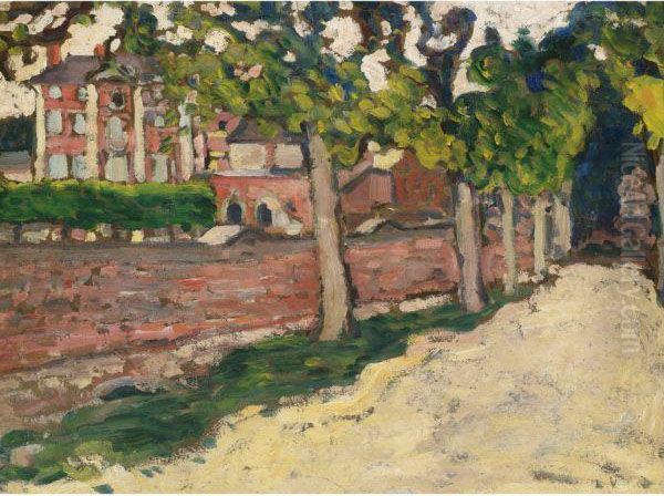 Le Boulevard Au Mur Rose Oil Painting by Louis Valtat