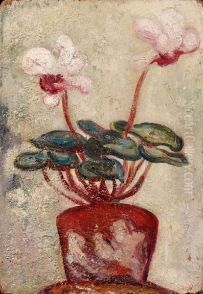 Cyclamens Oil Painting by Louis Valtat