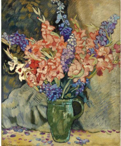 Glaieuls Et Pois Lupins Oil Painting by Louis Valtat