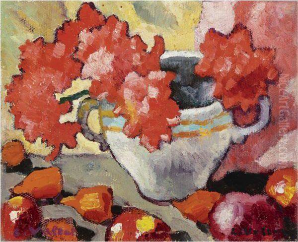 Dahlias Oil Painting by Louis Valtat