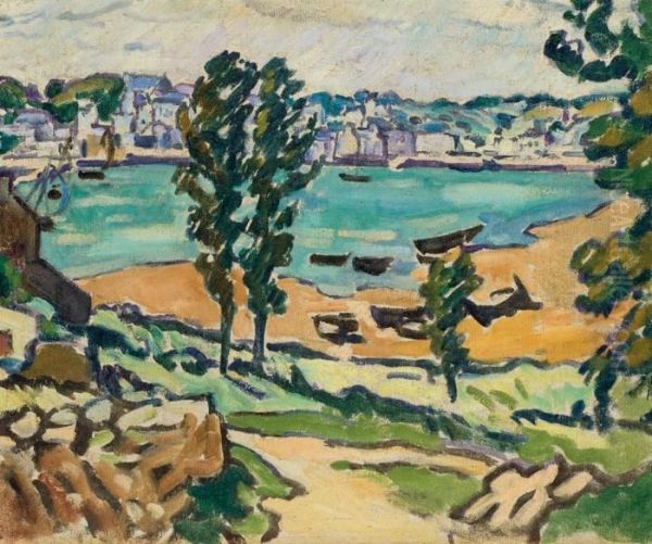 Vue De Port Oil Painting by Louis Valtat