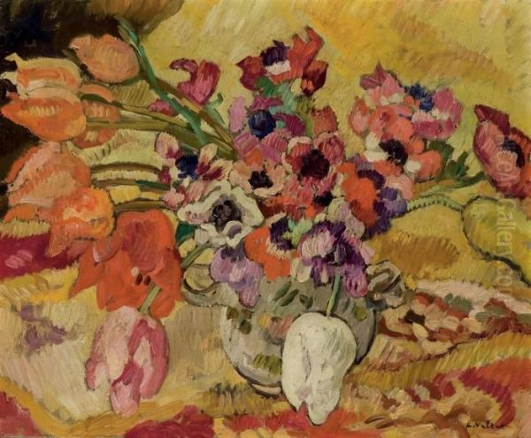 Tulipes Et Anemones Oil Painting by Louis Valtat