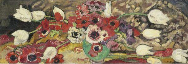 Vase De Fleurs Oil Painting by Louis Valtat