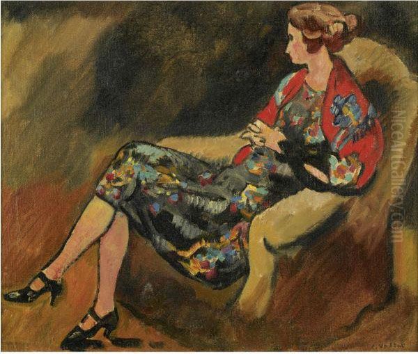 Jeune Femme Au Fauteuil Oil Painting by Louis Valtat