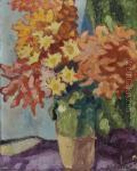 Vase De Fleurs Oil Painting by Louis Valtat