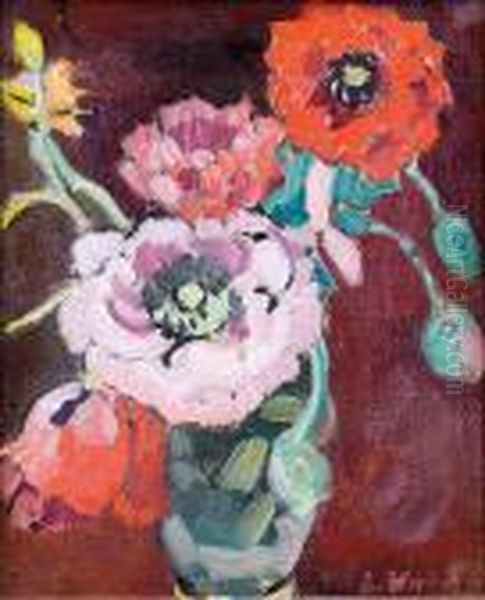 Vase De Fleurs Oil Painting by Louis Valtat