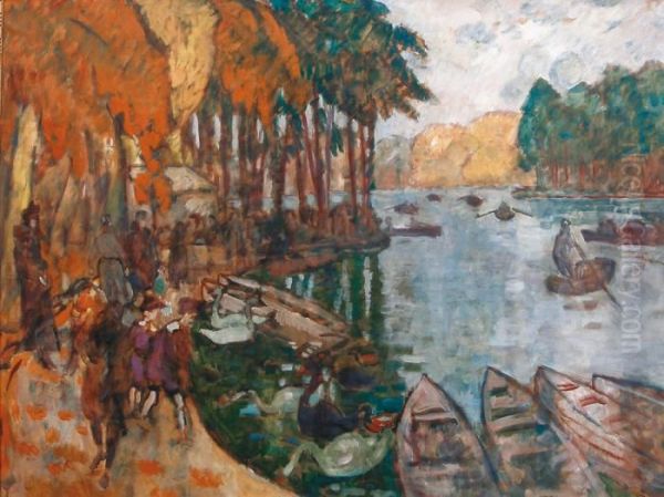 Bois De Boulogne En Automne Oil Painting by Louis Valtat