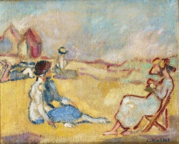 Plage Animee Oil Painting by Louis Valtat