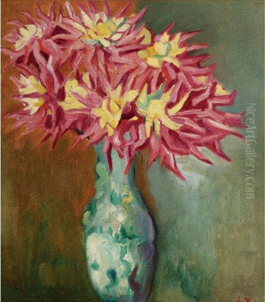 Le Bouquet De Dahlias Oil Painting by Louis Valtat