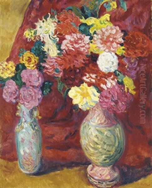 Deux Vases De Fleurs Oil Painting by Louis Valtat