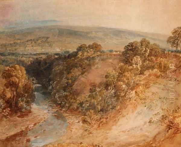 The Valley of the Washburn, Ottley Chevin in the distance Oil Painting by Joseph Mallord William Turner