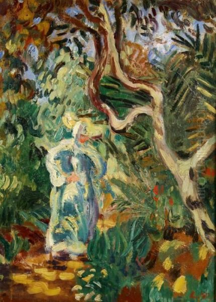 Promenade Dans Le Jardin A Agay Oil Painting by Louis Valtat