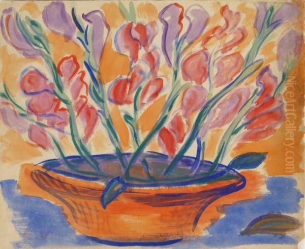 Coupe De Fleurs Oil Painting by Louis Valtat