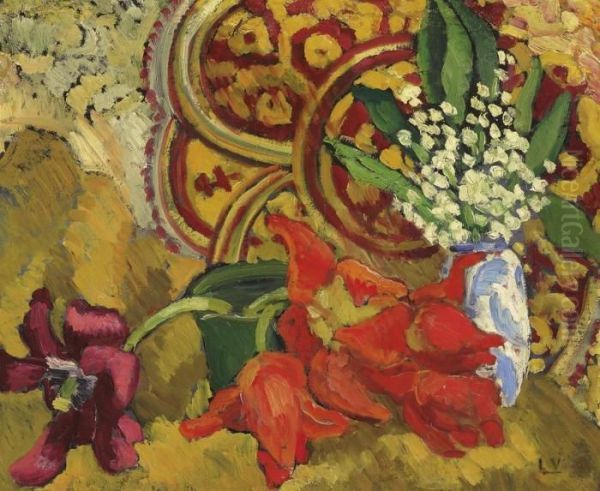 Tulipes Et Muguet Oil Painting by Louis Valtat