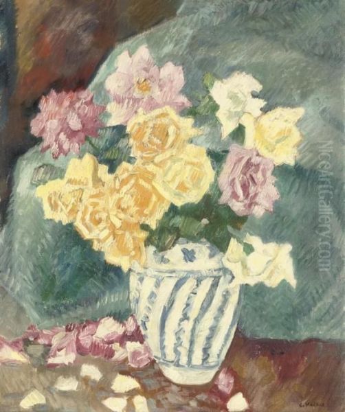 Roses Dans Un Vase Oil Painting by Louis Valtat