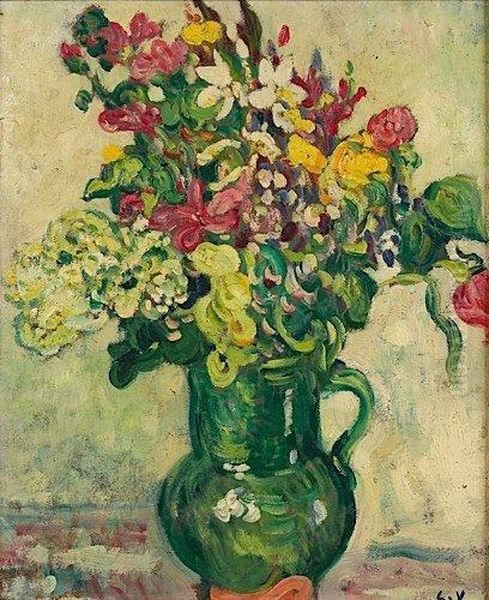 Vase De Fleurs A La Cruche Verte Oil Painting by Louis Valtat