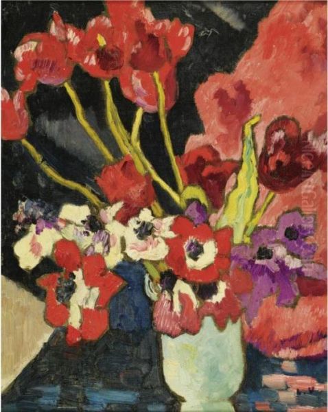 Tulipes Et Anemones Oil Painting by Louis Valtat