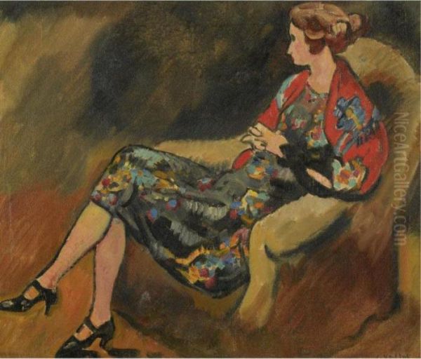 Jeune Femme Au Fauteuil Oil Painting by Louis Valtat