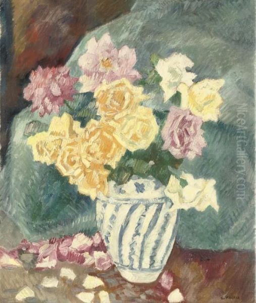 Roses Dans Un Vase Oil Painting by Louis Valtat