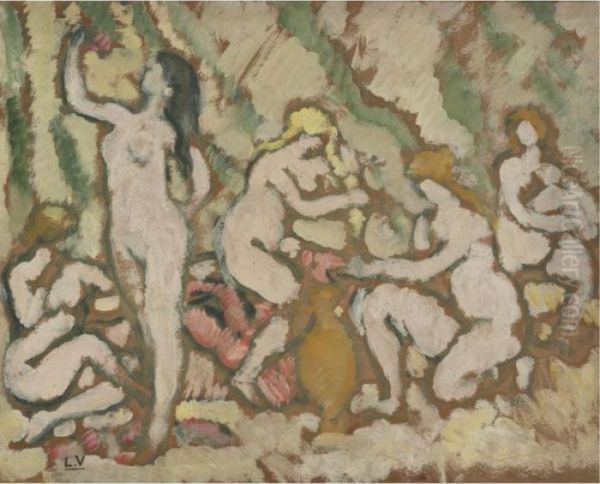 Les Baigneuses Oil Painting by Louis Valtat