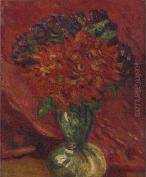 Dahlias Oil Painting by Louis Valtat