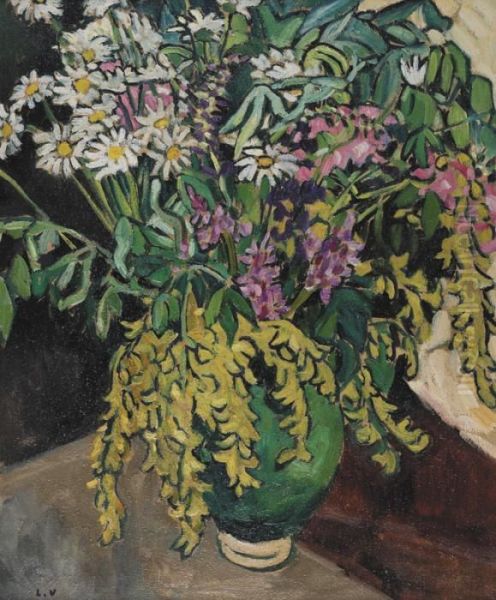 Fleurs Des Champs E La Cruche Verte Oil Painting by Louis Valtat