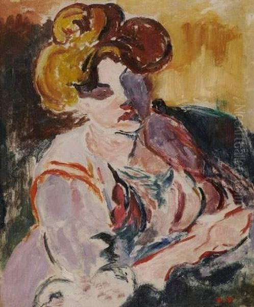 Femme Au Chignon Oil Painting by Louis Valtat