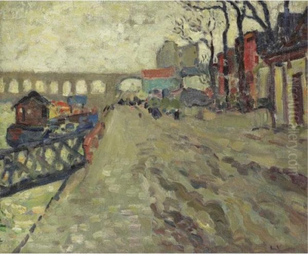 La Seine A Bercy Oil Painting by Louis Valtat