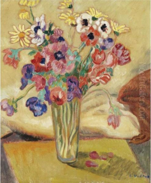 Vase De Fleurs Avec Anemones Oil Painting by Louis Valtat