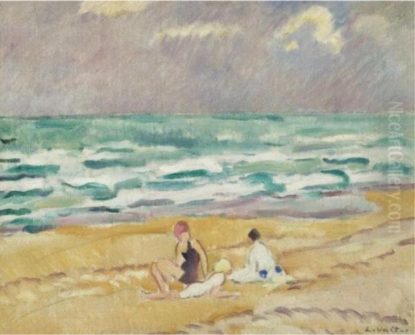 Trois Personnages Sur Une Plage Oil Painting by Louis Valtat