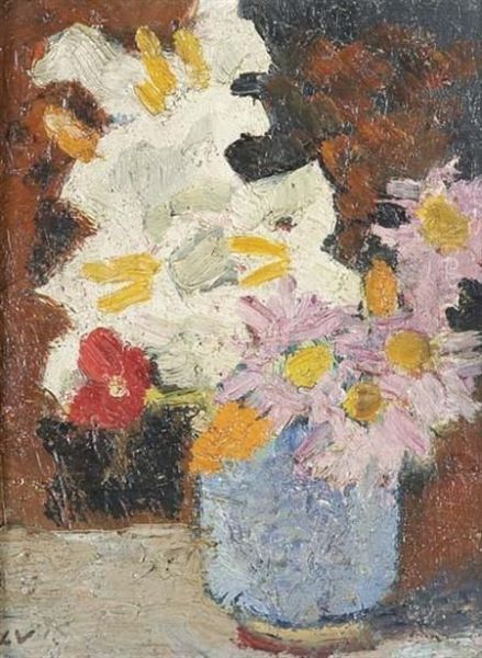 French, - Floral Stilllife Oil Painting by Louis Valtat