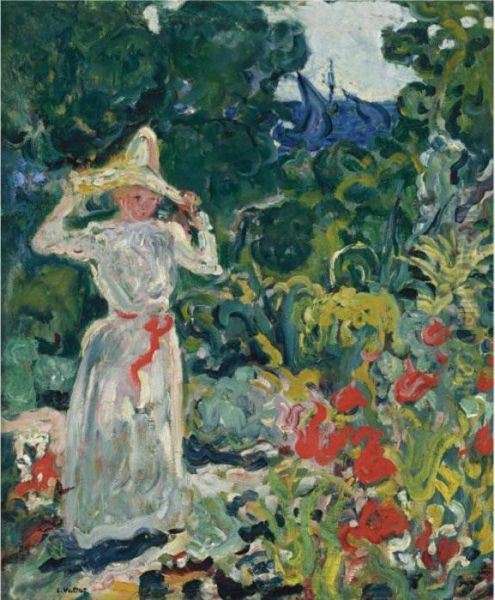 Femme Au Jardin Fleuri Oil Painting by Louis Valtat