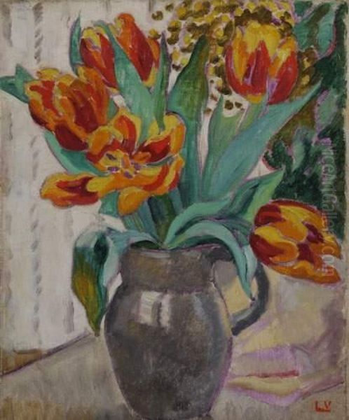 Vase De Tulipes Oil Painting by Louis Valtat