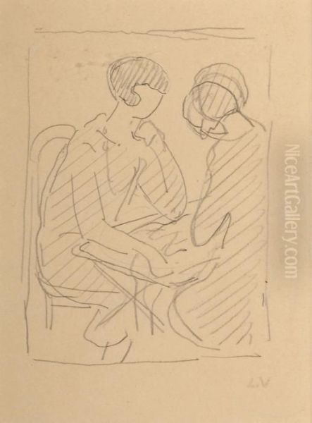 Deux Femmes Autour D'une Table by Louis Valtat