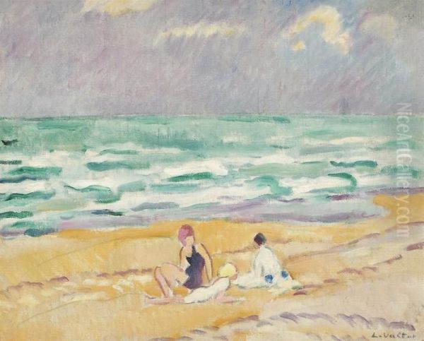 Three Figures On The Beach (ca. 1916) Oil Painting by Louis Valtat