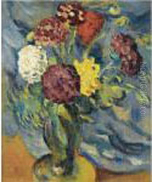 Bouquet De Fleurs Oil Painting by Louis Valtat