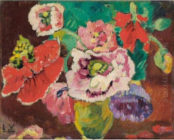 Fleurs Oil Painting by Louis Valtat