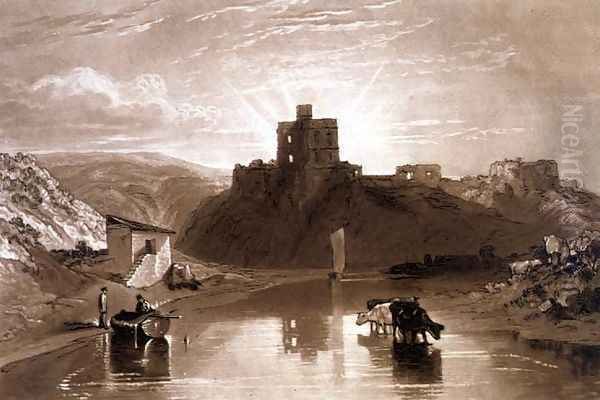 Norham Castle on the River Tweed, from the Liber Studiorum, engraved by Charles Turner, 1816 Oil Painting by Joseph Mallord William Turner