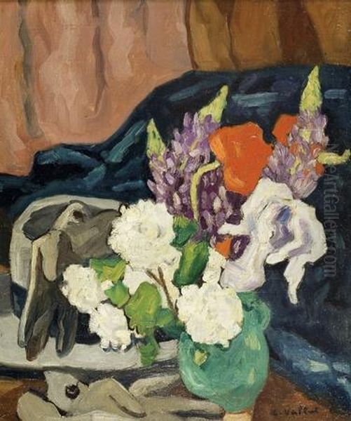 Fleurs, Gants Et Chapeau Oil Painting by Louis Valtat