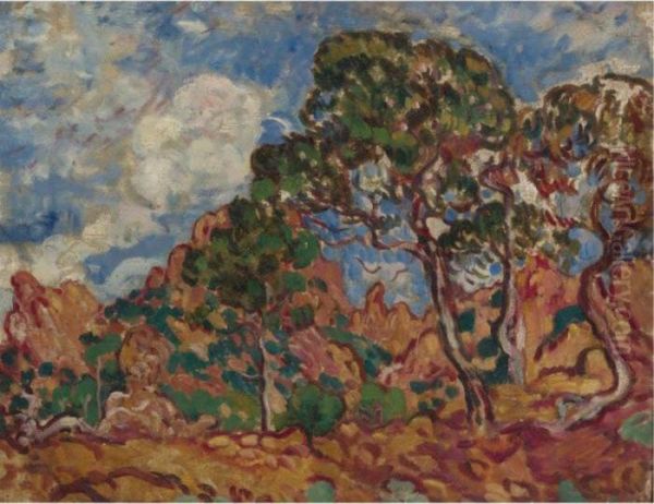 Le Pins A Antheor Oil Painting by Louis Valtat