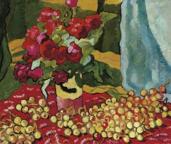 Roses Rouges Aux Cerises Oil Painting by Louis Valtat