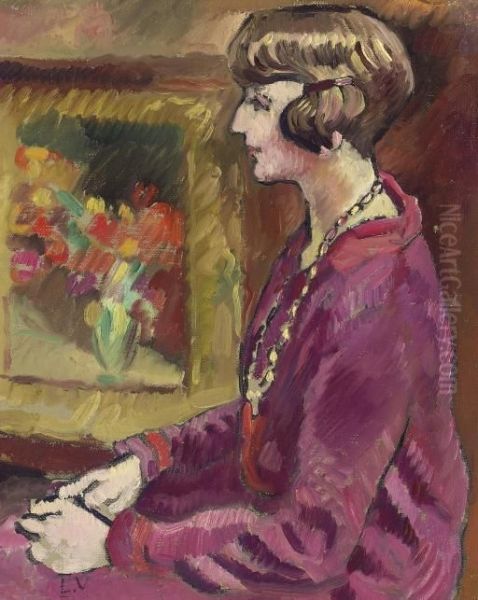 Femme Au Collier (portrait De Zette Dupont) Oil Painting by Louis Valtat